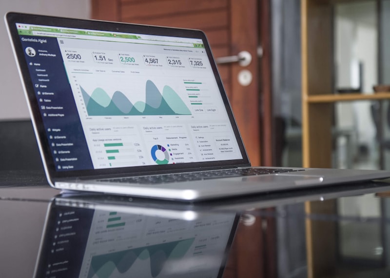 Performance dashboards open across a desk